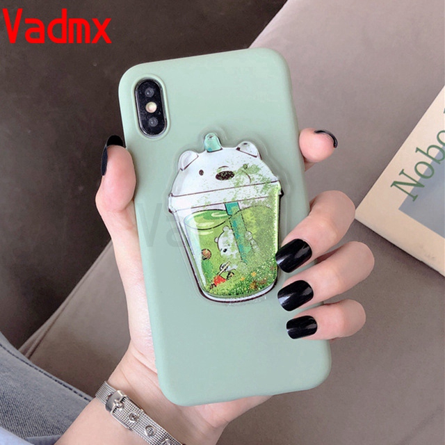 OPPO R17 Pro R15 F3 F1 Plus Realme C15 C12 C1 F11 A7 A5S A83 A1 A79 soft case Cute 3D bear Glitter sandbag phone cover