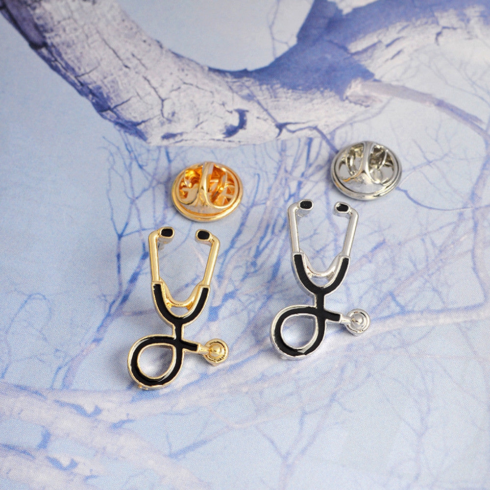 Cute Nurse Stethoscope Brooch Badge Pins Button