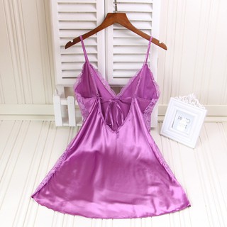 Váy ngủ lụa phối ren S01