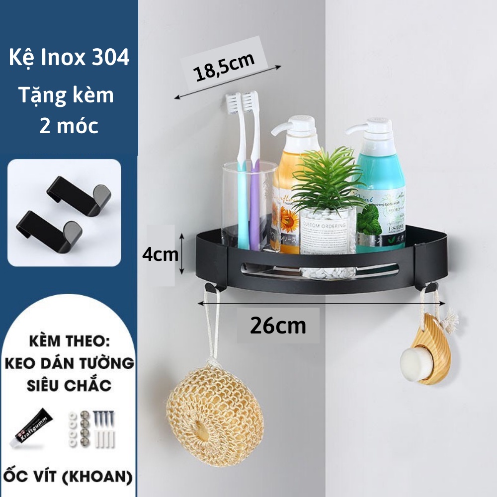 Kệ Nhà Tắm, Kệ Đựng Đồ Nhà Tắm Inox Không Gỉ Dán Tường Chắc Chắn THANH XUÂN 98