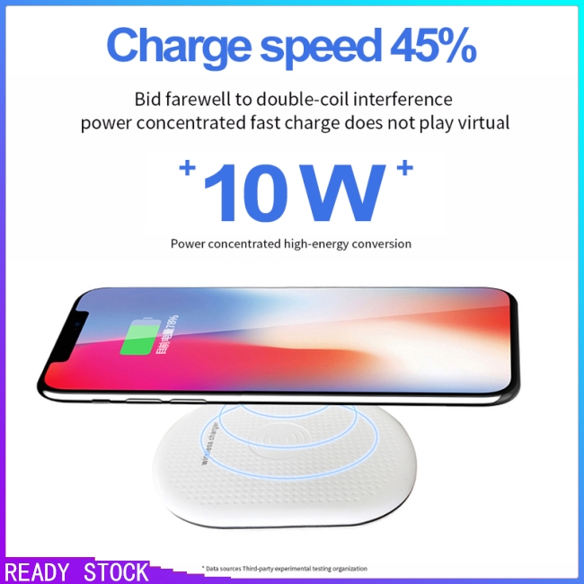 PG【COD】Đế Sạc Nhanh Không Dây Qi 10w Cho Iphone 8 X Xr Xs Max 10w Samsung S9 S8 Note 8 9