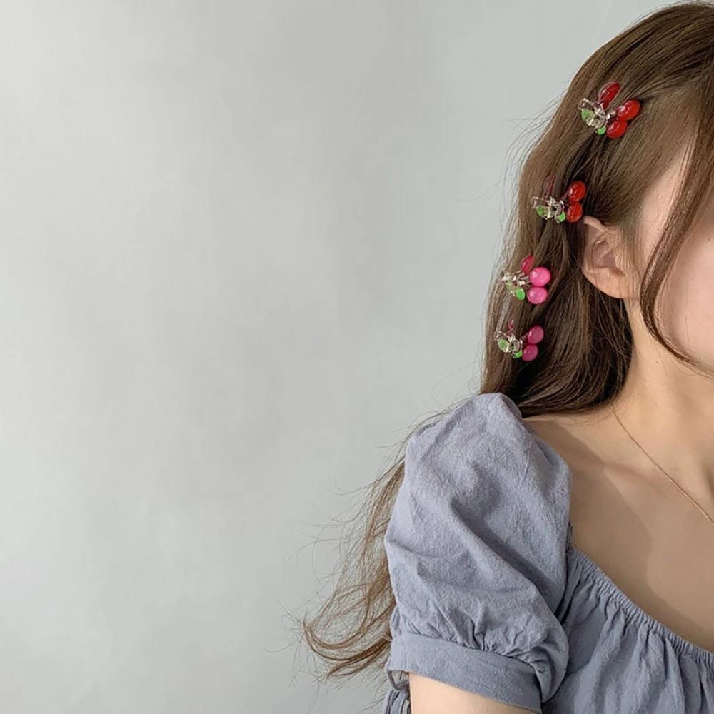Kẹp Tóc Hình Trái Cherry Nhiều Màu Sắc Dễ Thương Cho Bé Gái
