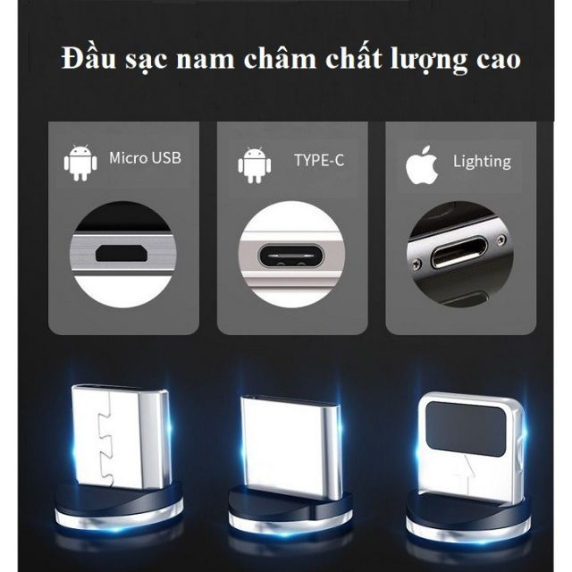 [FRESHIP + ẢNH THẬT] Cáp sạc từ dây sạc led thế hệ mới 2020 có sẵn