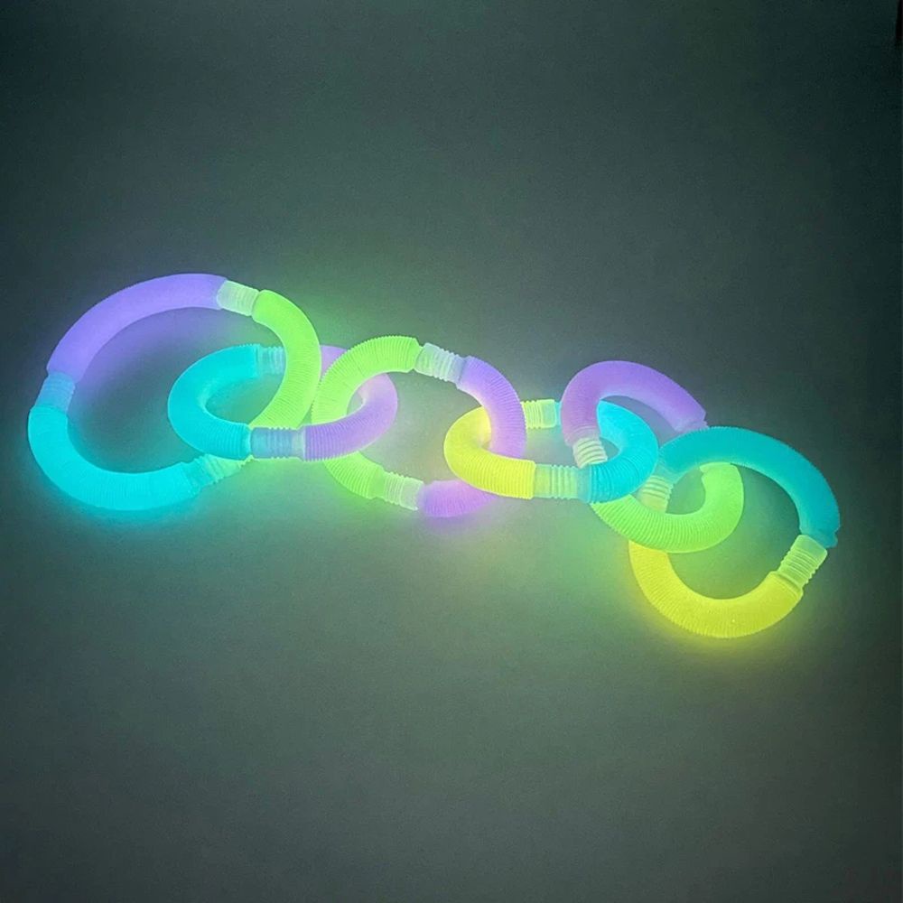 DANILO Kids Gifts Plastic Bellows Children Toys Fidget Tubes Luminous Pop Tubes Autism Learning Toys Stress Relieve Anti-stress Stretch Pipe Squeeze Toys Sensory Toy