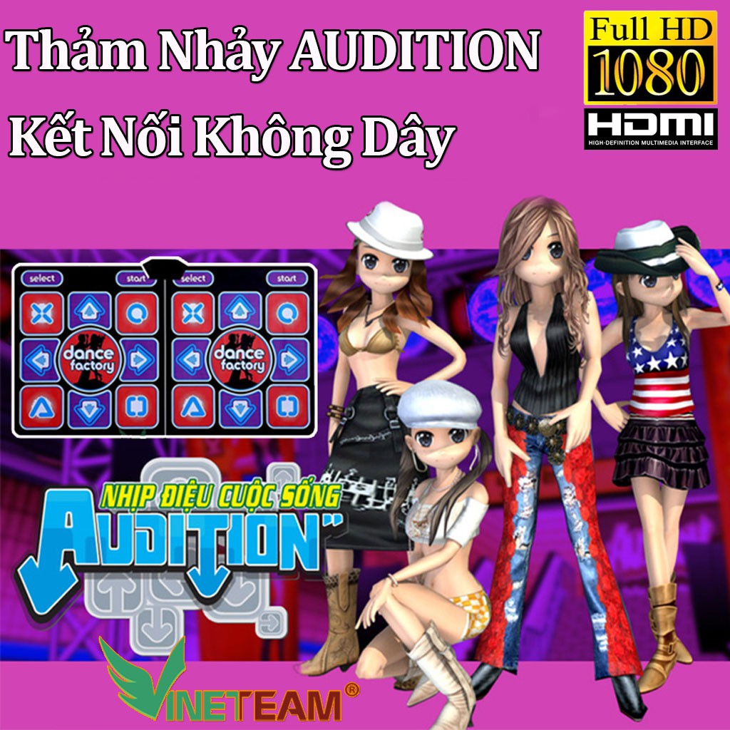 Thảm Nhảy Audition Kết Nối Cổng HDMI Cho hình ảnh siêu nét - Tặng kèm 2 điều khiển ,thẻ  nhớ và 1 áo cho bé -dc4058