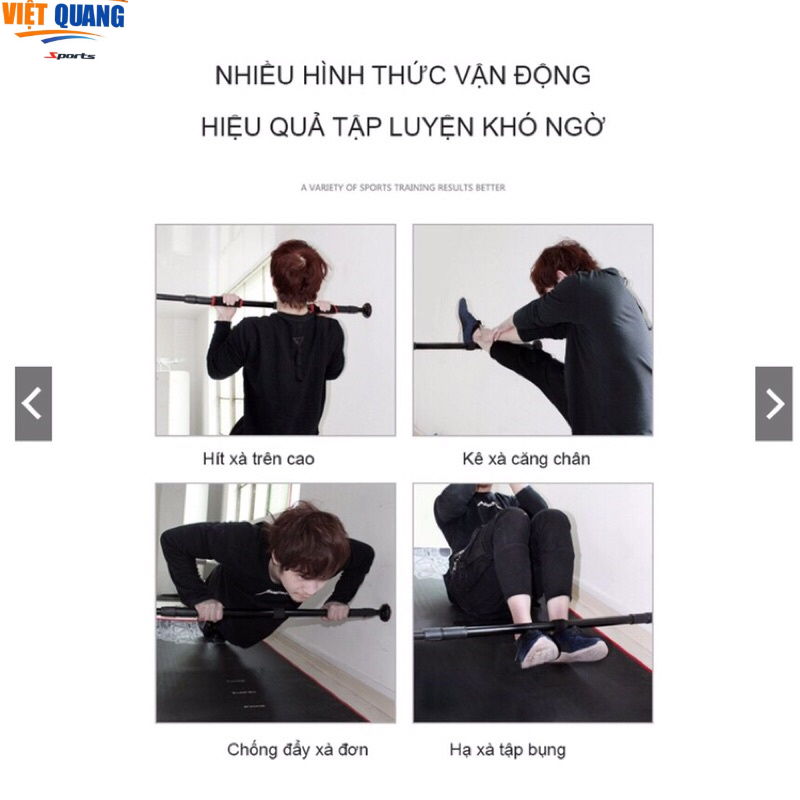 Xà Đơn Treo Tường Gắn Cửa 60-130cm Đa Năng Không Cần Bắt Vít