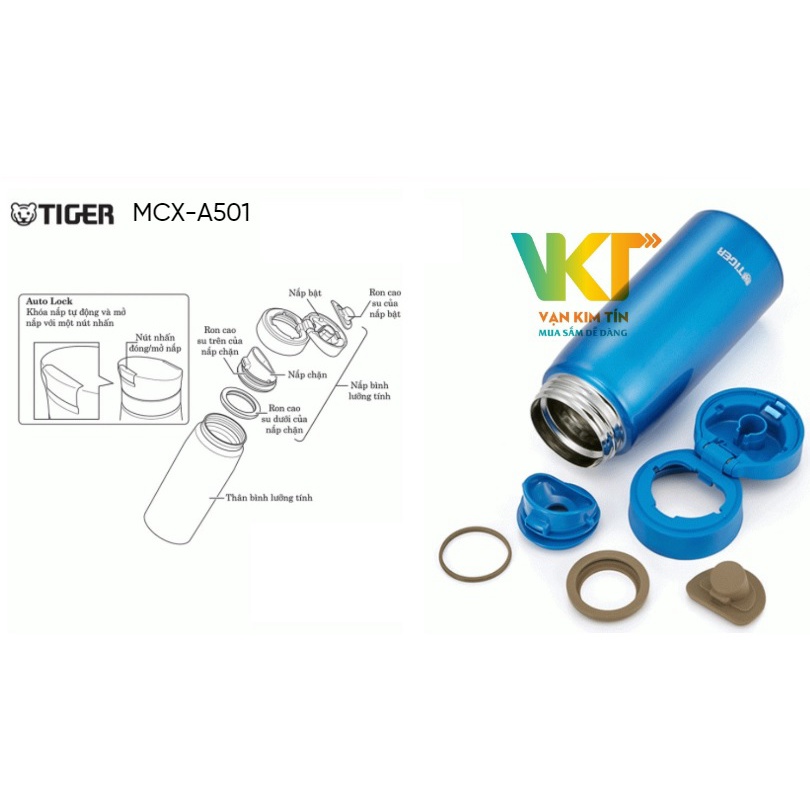 Bình Giữ Nhiệt Lưỡng Tiger Tính MCX - A501 - Màu đen