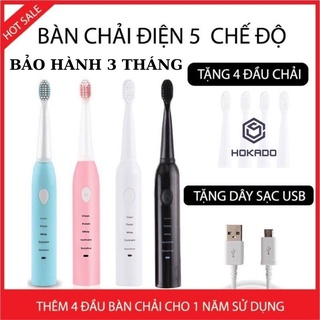 Bàn Chải Đánh Răng Điện Tự Động Siêu Mềm HoKaDo,bàn chải lông mềm điện tự động 4 chế độ