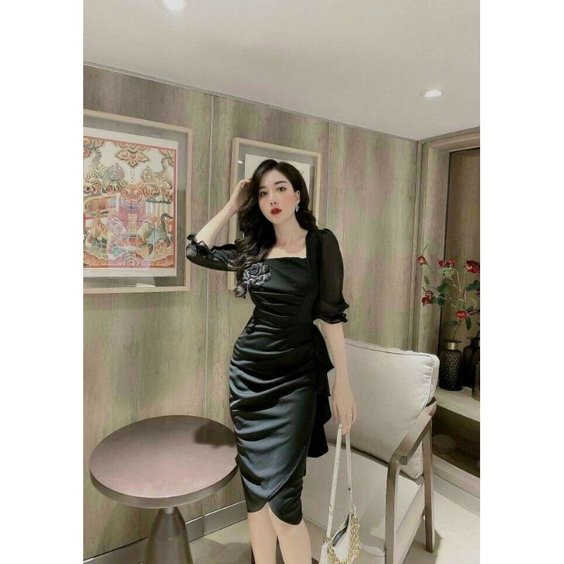 Đầm body nhúng kèm bông rời