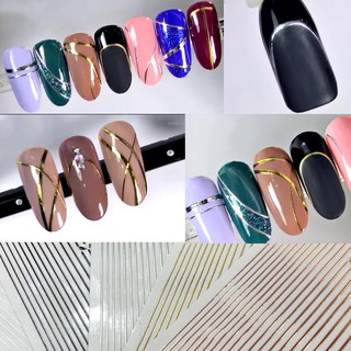 Miếng dán móng tay trang trí SỢI VÀNG BẠC - THANH XUÂN NAIL