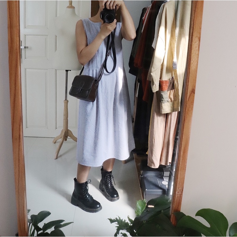Nami Dress - Váy sát nách dáng rộng vải linen tưng premium cao cấp hàng thiết kế by CALM
