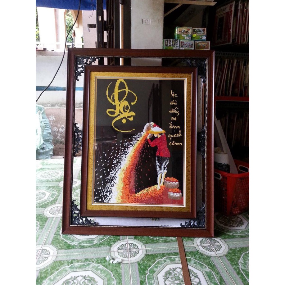 Tranh đính đá chữ Lộc DF177, DF427 - chưa đính đá