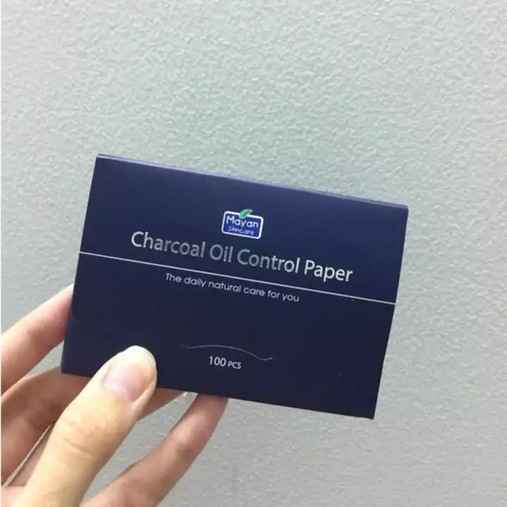 Giấy Thấm Dầu Than Hoạt Tính Mayan Charcoal Oil Control Paper 100 PCS