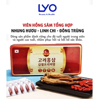 Viên đạm hồng sâm nhung hươu linh chi Daedong - Korea Red Ginseng Capsule Premium