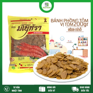 Bánh phồng tôm vị tôm MANORA Thái Lan 200gr - bánh phồng tôm chưa chiên size nhỏ - túi vàng - Uncooked shrimp chips