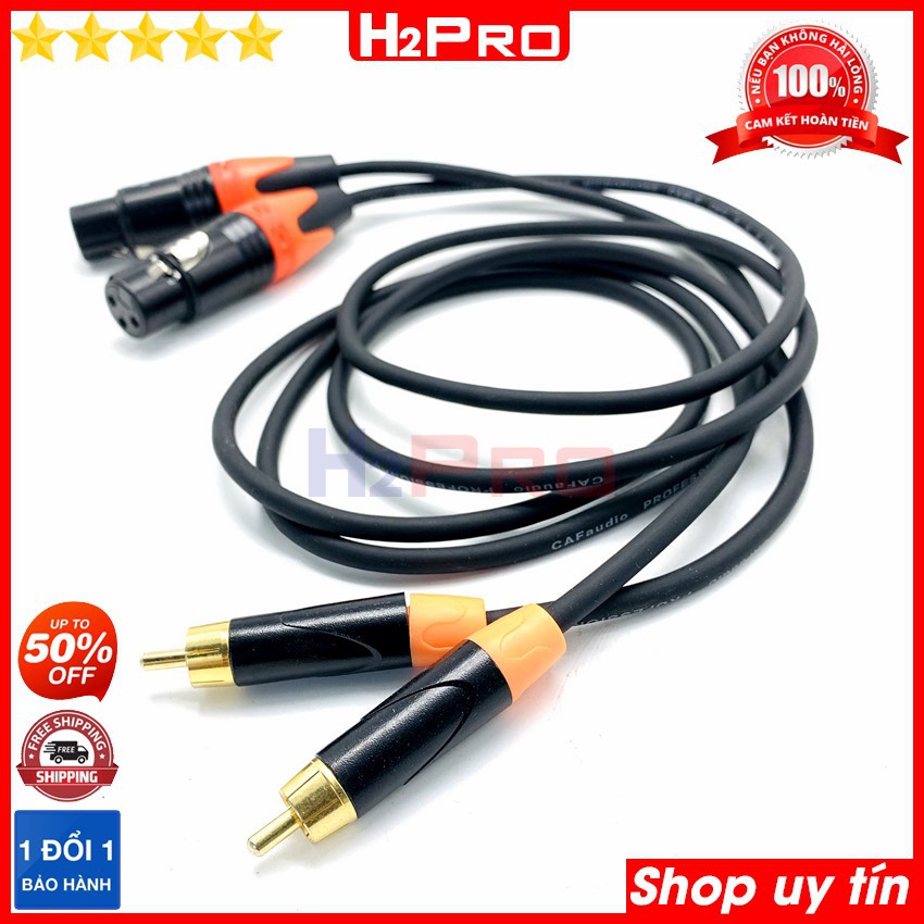 Dây canon cái ra AV Caf AUDIO cao cấp dài 1m H2Pro (1 dây), dây canon cái dài 1m hàng chất lượng cao, cho âm thanh chuẩn