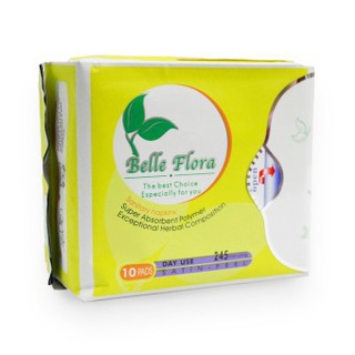Combo 02 Gói Băng Vệ Sinh Thảo Mộc BELLE FLORA (Gói 10 Miếng) - Hàng Công Ty