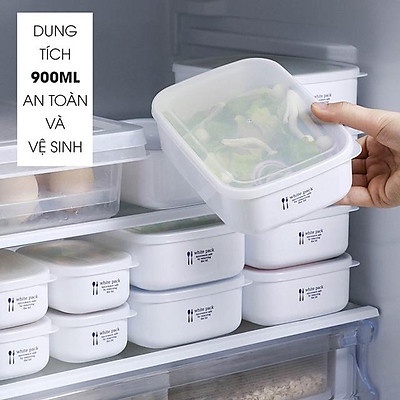 Hộp đựng thực phẩm White pack 900ml Hàng Nhật Chính Hãng