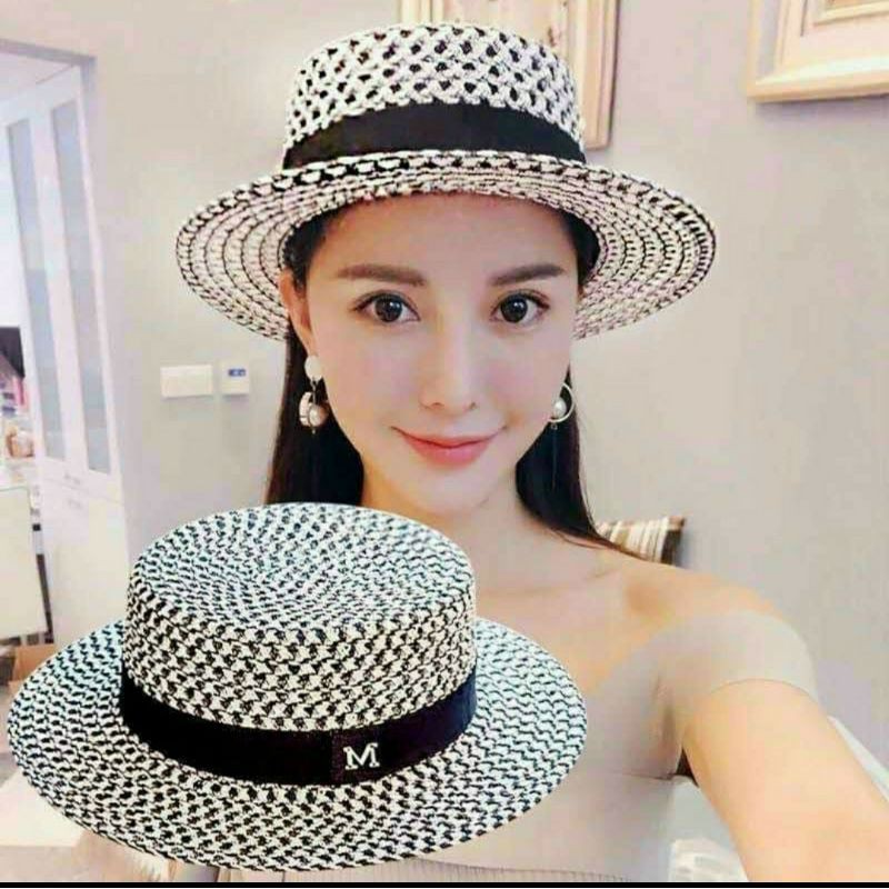 Nón rộng vành đi biển Mũ fedora vành nhỏ Kiểu cách sang chảnh