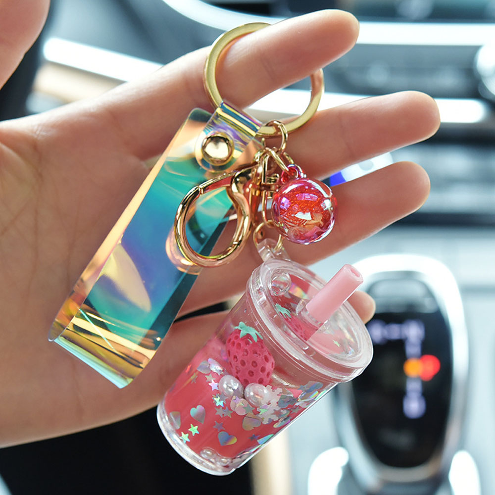 Móc Khóa Kim Loại Tạo Hình Ly Nước Sáng Tạo