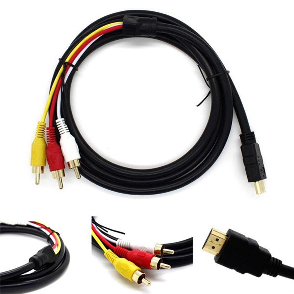 Chink hdmi male to 3 rca cable dây av video âm thanh màu đen điện tử thực tế