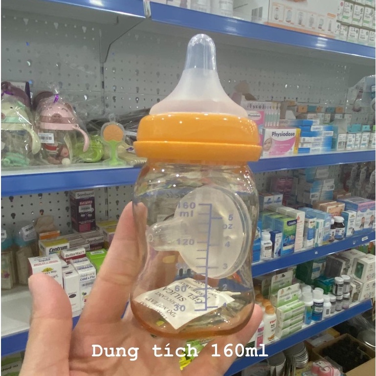 [Kèm đục lỗ núm ti] Bình sữa Kichilachi PPSU cổ rộng 160ml/260ml