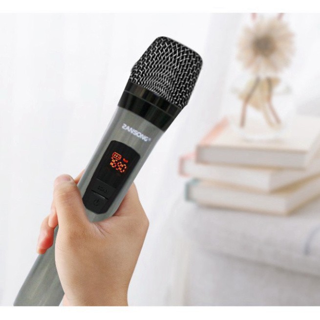 [CHÍNH HÃNG] Mic Đôi Karaoke Không Dây ZANSONG V28 - Mic Chống Rú, Vang Hay, Bắt Tiếng Tốt, Có Thu Âm