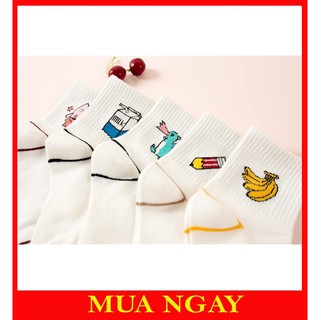 Tất nữ cổ cao họa tiết i like tn60