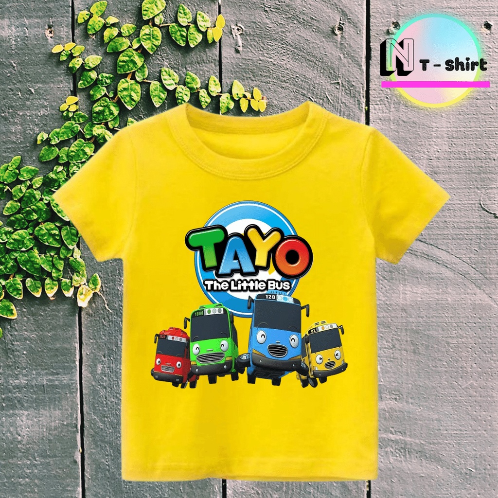 Áo thun cho bé in hình hoạt hình Tayo Bus, Áo cotton mặc mát thoải mái NTShirt 01