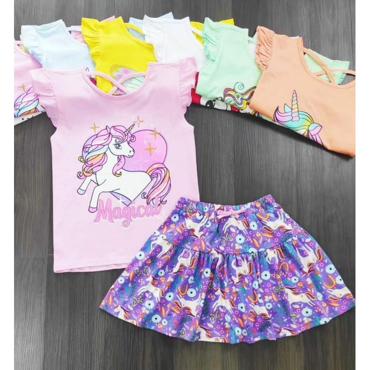 Set áo váy bé gái cánh tiên size đại cotton xuất dư Gapkids chất đẹp mát