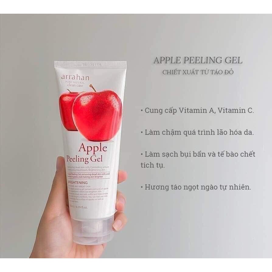 Tẩy Da Chết , Gel Tẩy Tế Bào Chết hương táo Arrahan Apple Peeling Gel - 180ml [ CHÍNH HÃNG ]