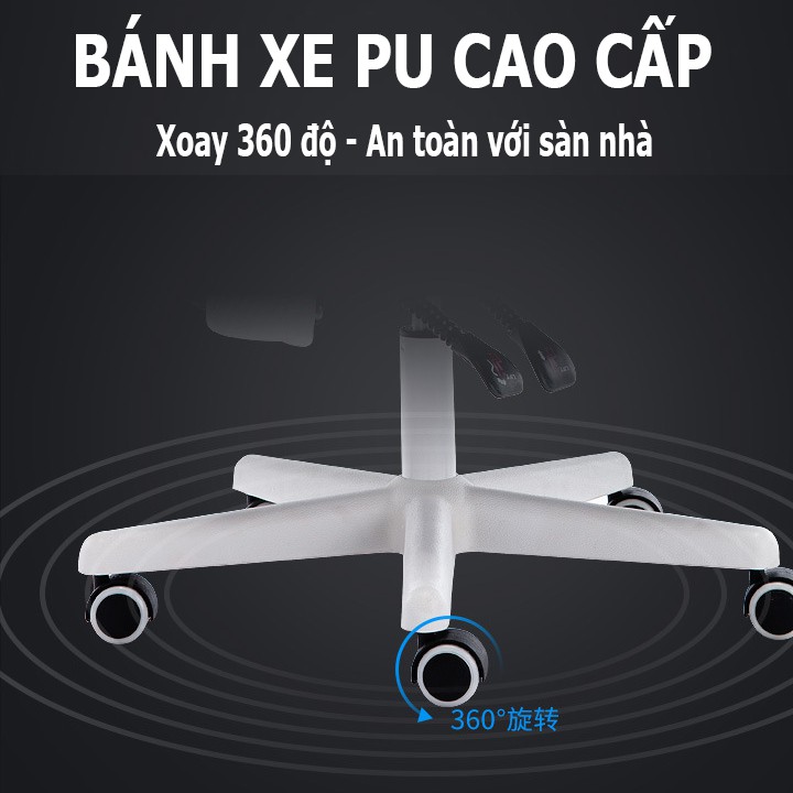 Ghế văn phòng xoay cao cấp, nệm lưới thoáng mát, tựa đầu - Ghế văn phòng ngả lưng thông minh model 2021