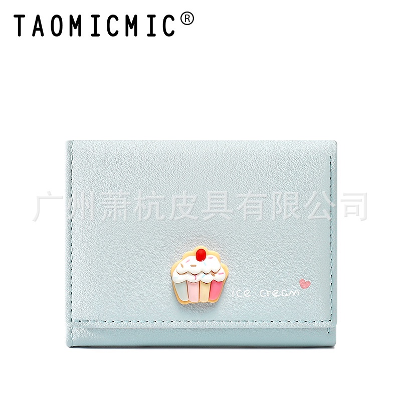 Ví Da PU Đựng Thẻ / Tiền Xu Kiểu Dáng Đơn Giản Xinh Xắn Giá Đỡ