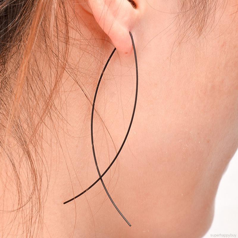 Bông tai handmade dạng móc dáng dài hình cá sang trọng cho nữ