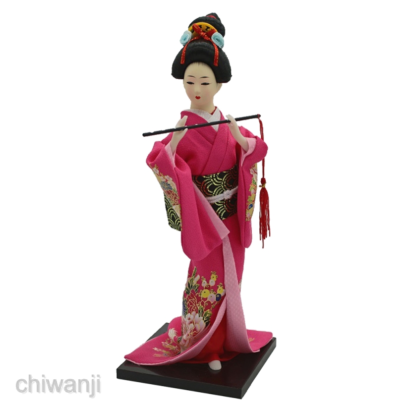 Búp bê Geisha phong cách Nhật Bản 12inch mặc kimono độc đáo