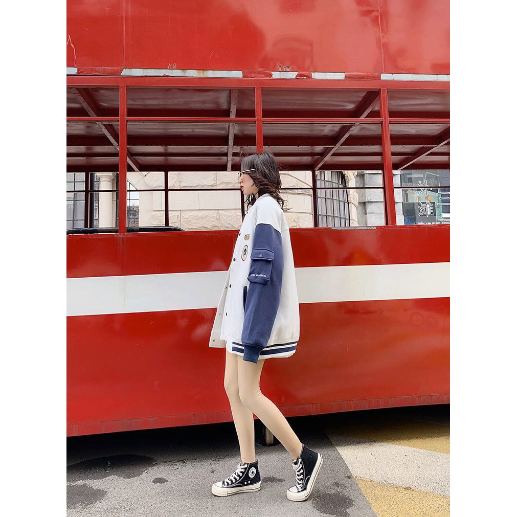 ÁO KHOÁC NỈ BOMBER TÚI HỘP TAY CATTEE Unisex CHẤT nỉ ngoại dày đẹp - ÁO BOMBER RAGLAN TRẮNG XANH | BigBuy360 - bigbuy360.vn