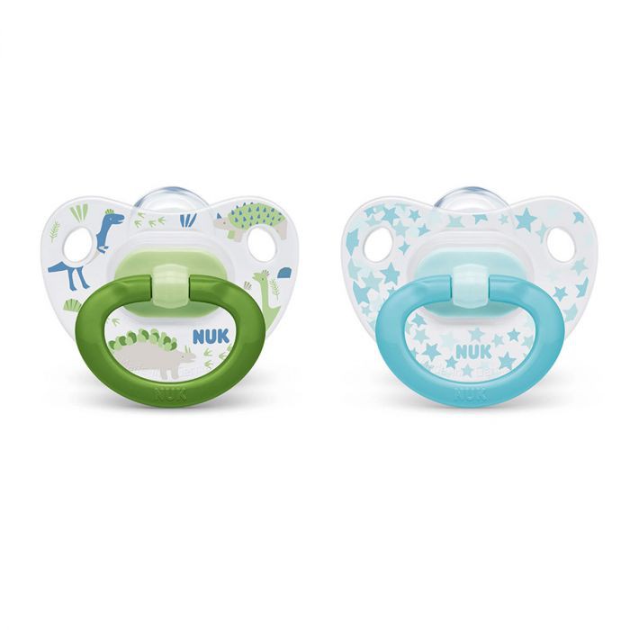 Bộ 2 ti giả NUK silicone Happydays 0-6m, 6-18m - Hàng cao cấp chính hãng