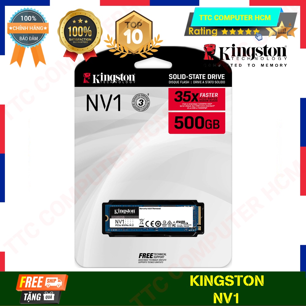 KINGSTON NV1 | Ổ Cứng SSD Kingston NV1 250/500GB M.2 NVMe PCIe Gen 3.0x4 2100/1700MB/s -HÀNG CHÍNH HÃNG TTC COMPUTER HCM