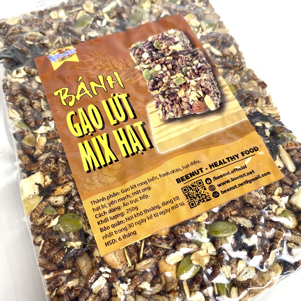 [Mã GROSALE giảm 10% đơn 150K] Bánh gạo lứt rong biển mix hạt (250g) - Đồ ăn vặt ngon BeeNut