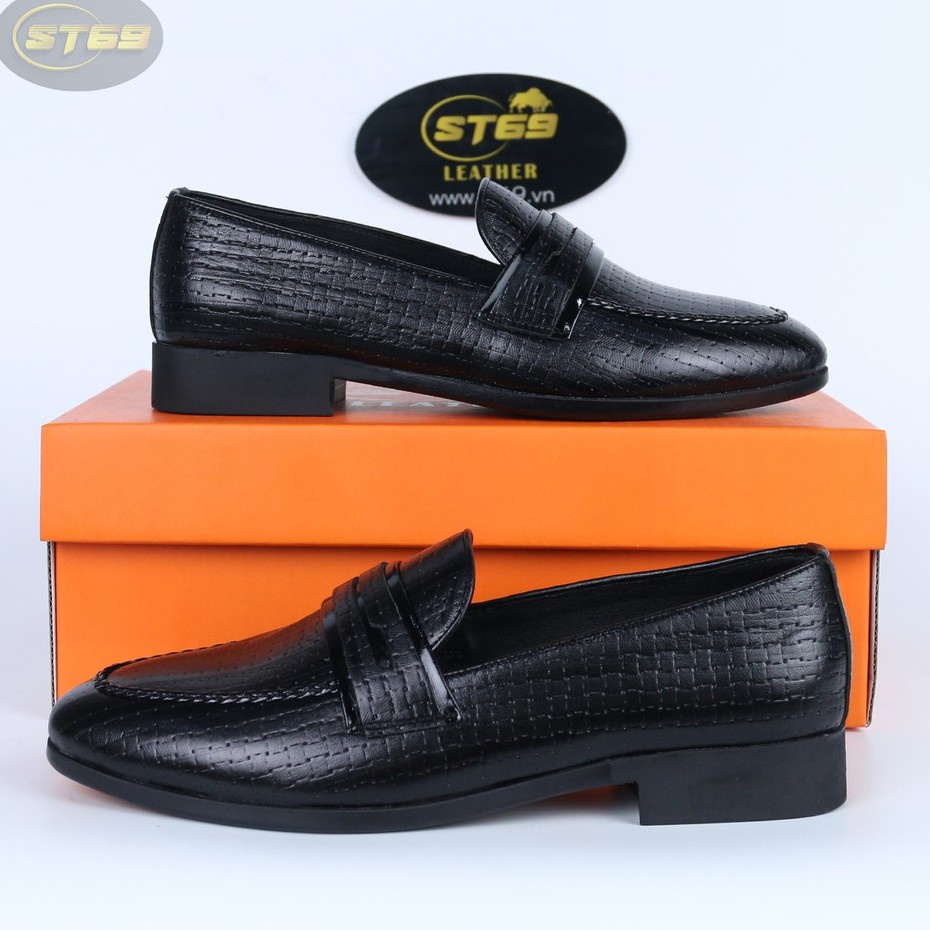 Giày Tây nam-Giày công sở-Kiểu Dáng Hàn Quốc Da Bò Thật, Đế cao su tăng chiều cao,Phối quần Âu công sở