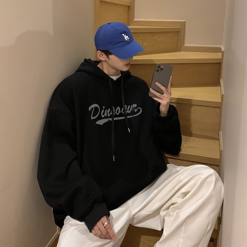 Áo Hoodie tay dài dáng rộng in chữ đơn giản thời trang cho nam Size M-5XL Áo khoác hoodie nỉ siêu rẻ phù hợp nam nữ
