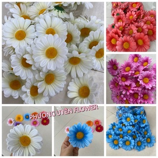 ComBo 10 đầu bông Cúc My cao cấp _ size 9cm_ Hoa lụa trang trí