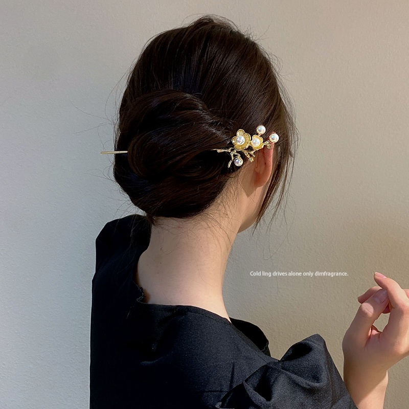 Trâm Cài Tóc Một Lớp Đính Hoa Và Ngọc Trai Phong Cách Hanfu Cổ Điển Cho Nữ