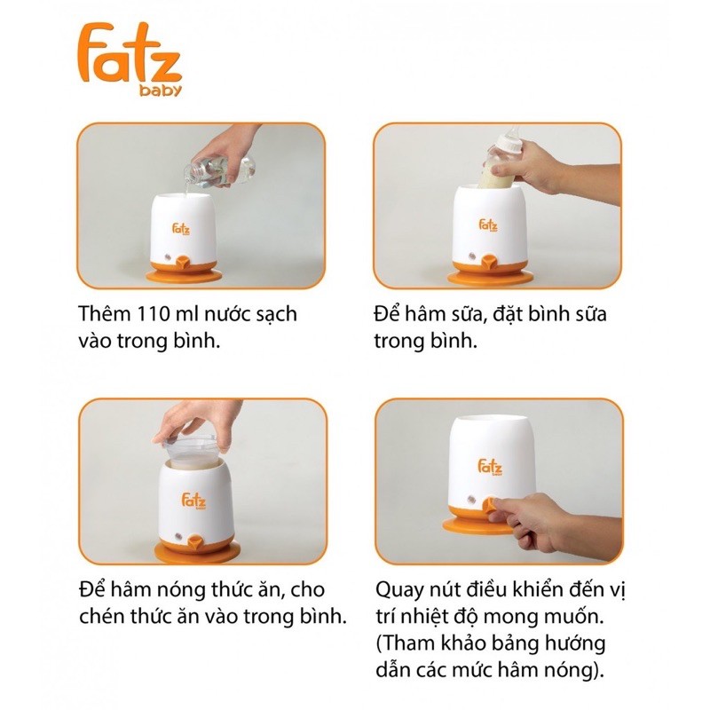 MÁY HÂM SỮA VÀ THỨC ĂN 4 CHỨC NĂNG MONO 2 FATZ BABY FB3002SL