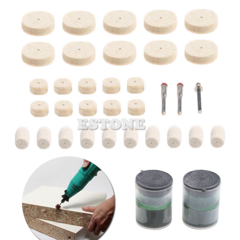 Bộ dụng cụ đánh bóng vải nỉ 35 chi tiết chuyên nghiệp