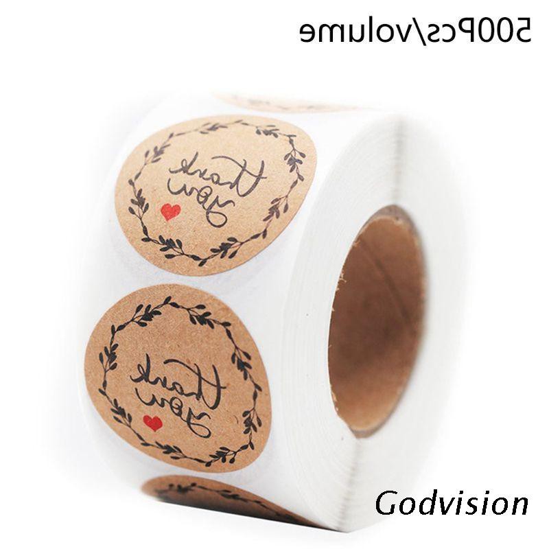 Cuộn 500 Nhãn Dán 16 Kiểu Chữ Thank You
