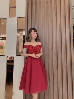 Đầm Xoè Công Chúa Trễ Vai