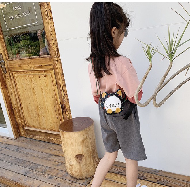 Túi thời trang đeo chéo trẻ em hoạt hình dễ thương cho bé gáipo