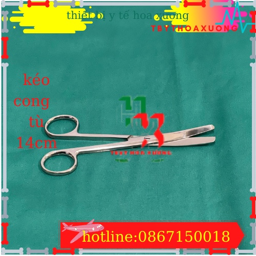 KÉO CONG 2 ĐẦU TÙ 14CM- KÉO Y TẾ