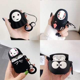 Hoạt Hình Vỏ Bảo Vệ Hộp Sạc tai nghe không dây Airpods 2 1 Bằng Silicon Mềm Màu Đen Dễ Thương